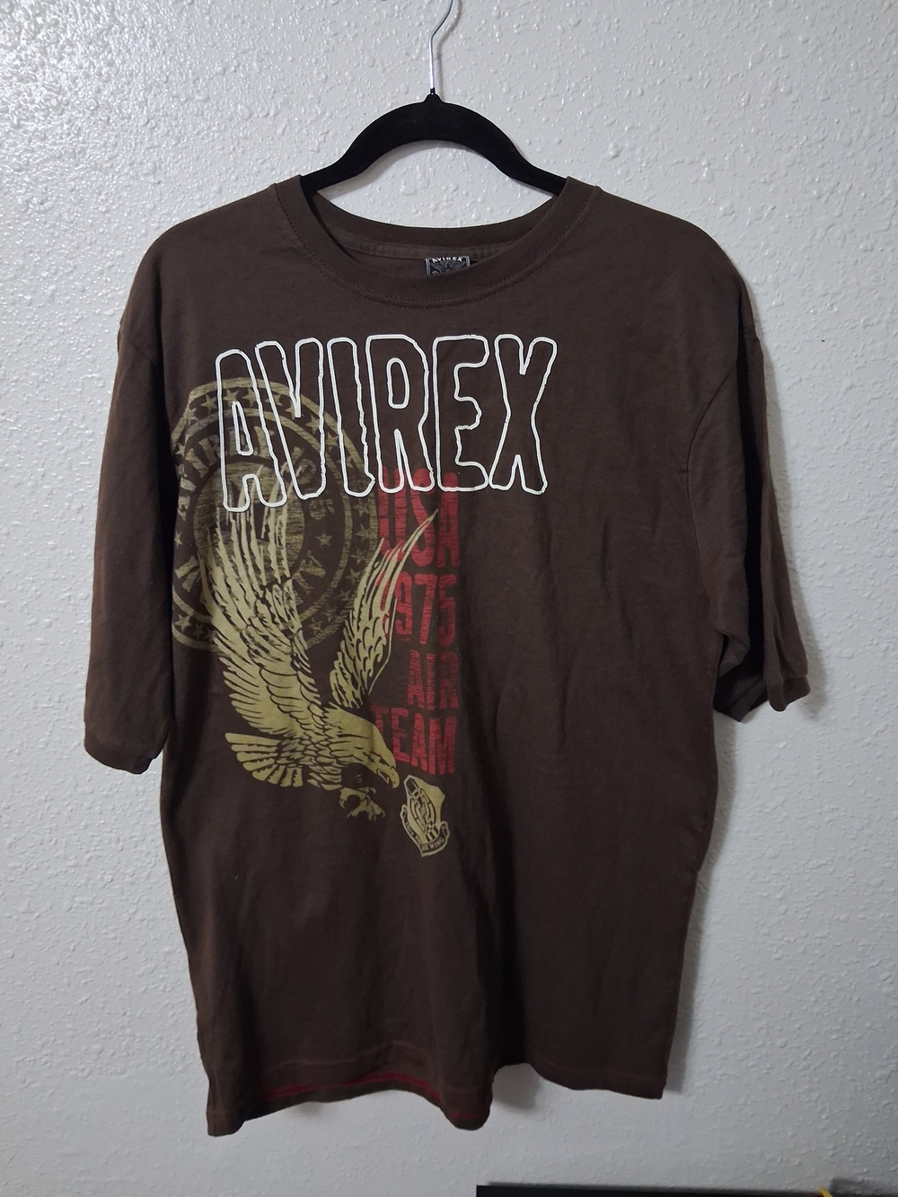 Avirex B20 Graphic Tee in Brown Size Large